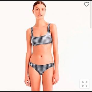 J Crew gingham scoop bikini top